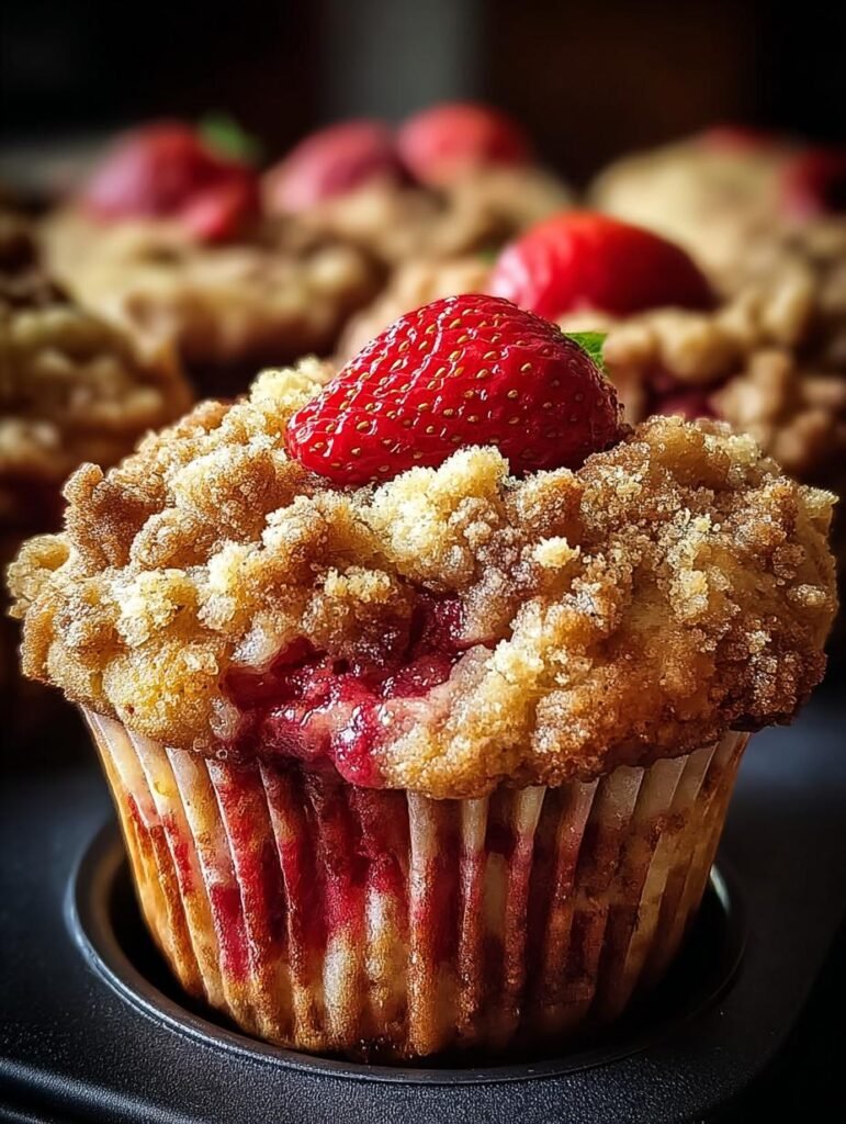 Strawberry Banana Crumb Muffins