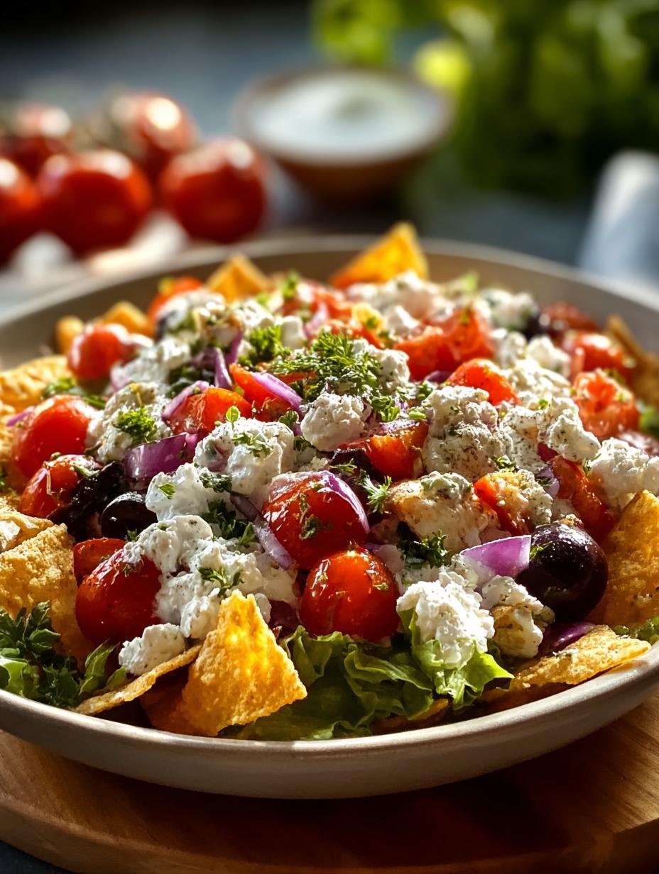 Tasty Greek Salad Nachos