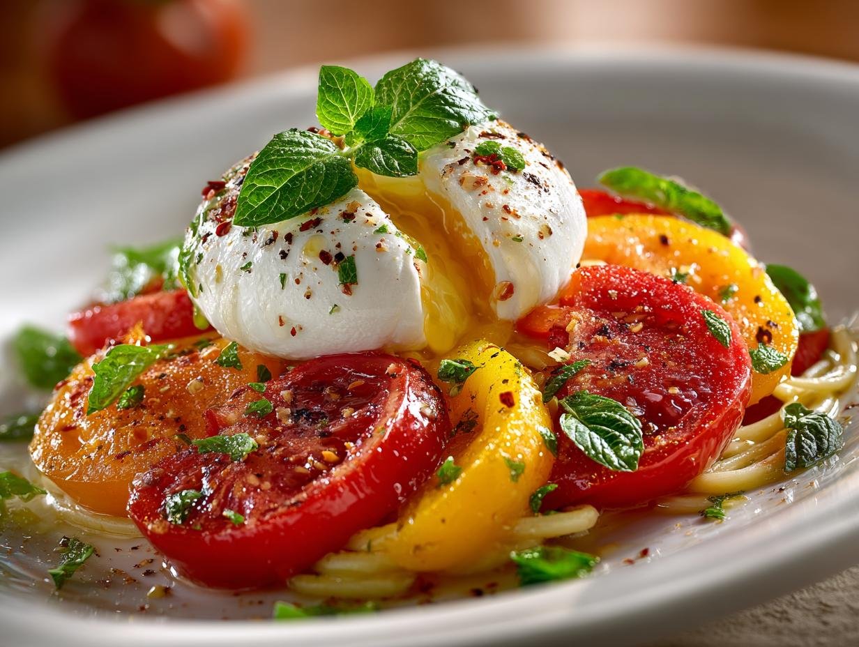 Tomato Peach Burrata Pasta: 5 Irresistible Tips - Tomato Peach Burrata Pasta - main visual representation