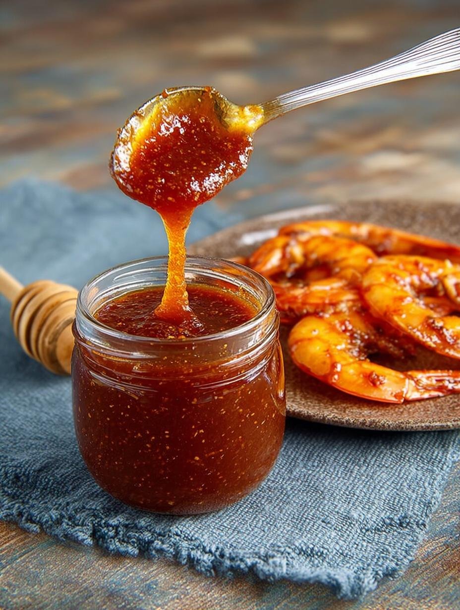 Irresistible Honey BBQ Sauce simmering in a saucepan