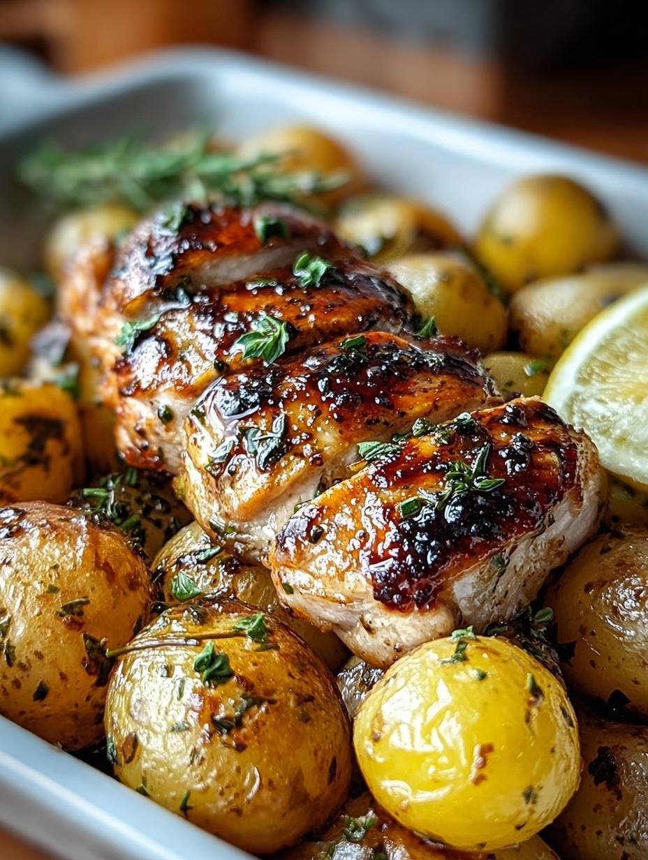 Lemon Balsamic Chicken Potatoes