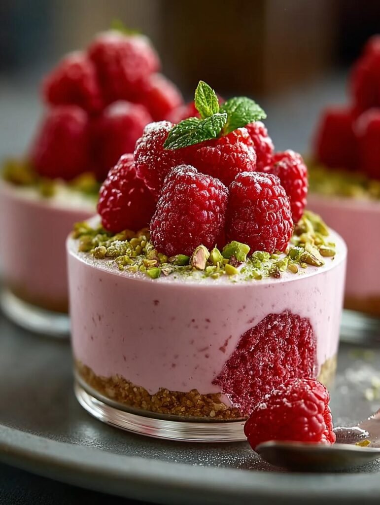 Mini Raspberry Pistachio Mousse