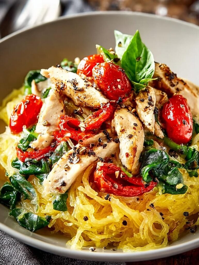 Tuscan Chicken Spaghetti Squash
